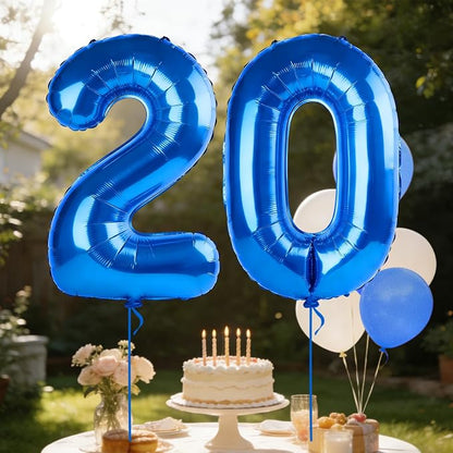 40 Inch Number 20 Balloons for 20th Birthday Party Decorations, 0-100 Dark Blue - Image 3