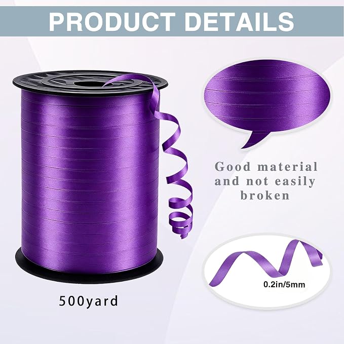 500 Yard Rainbow Ribbon, for Balloons, Balloon String, Curly Ribbon Curly - Image 2