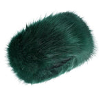 Faux Fur Headband for Women Elastic Fuzzy Thick Earmuffs Winter Headwrap Ear Muffs Furry Ear Warmers Cold Weather (Dark Green)