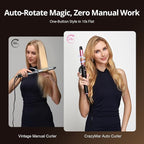 5 in 1 Automatic Rotating Curling Iron Set, CrazyMar Curling Wand Set - 5 Barrels (3/4,1,1/4 Inch) Dual Voltage Curling Wand for Professional Hair Styling, Travel, Ceramic Coating(Hot Pink)