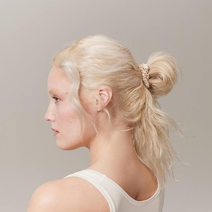 SLIP Skinny Scrunchies: Elevate Your Hair Game with Anti-Crease, Anti-Breakage Design,Crafted from Slipsilk™, Fierce: 3 Pure Silk Skinny Scrunchies in Black, Caramel & Leopard