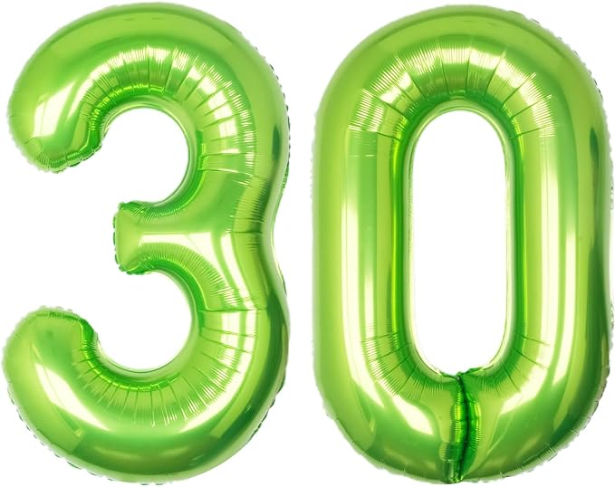 40 Inch Green Number 30 Balloon Lime Big Large Helium Number 0-9 | Giant by SULALABOO