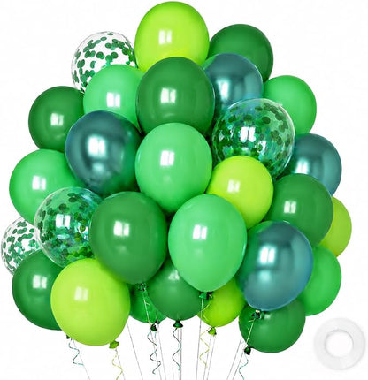 Green Balloons Different Shades Dark Emerald Hunter Forest Lime Metallic Green by Froova
