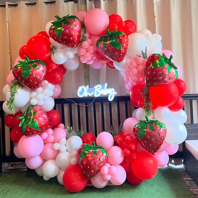 Strawberry Balloon Garland Arch Kit - Image 7