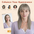 Rich Choices Human Hair Toppers for Women-100% Real Remy Hair Topper with 3D 360°Bang-Upgraded 150% Density 9 * 12CM Lace Base-Clip in Hairs topper for Thinning Hairs-12Inch #G2 Grey