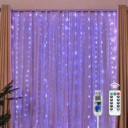 Brightown 300 LED Purple Fairy Curtain Lights, 9.8ft x 9.8ft String Lights | by Brightown