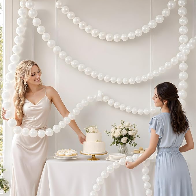 Pearl White Linking Balloons - Image 4