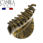 Camila Paris CP2959 French Hair Ponytail Holders Ties, Flower, Handmade, Bronze, Strong Hold Grip Hair Clips for Women, No Slip and Durable Styling Girls Hair Accessories, Made in France