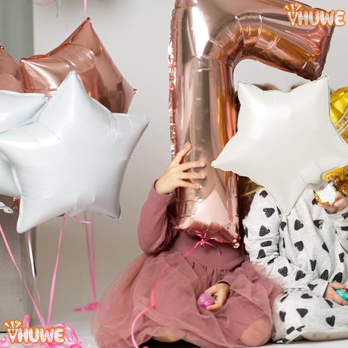 White Sand Star Balloons 18 Inch - Image 5