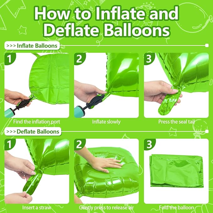 NISOCY 25PCS Metallic Neon Light Green Square Foil Balloons Wall Backdrop | - Image 3