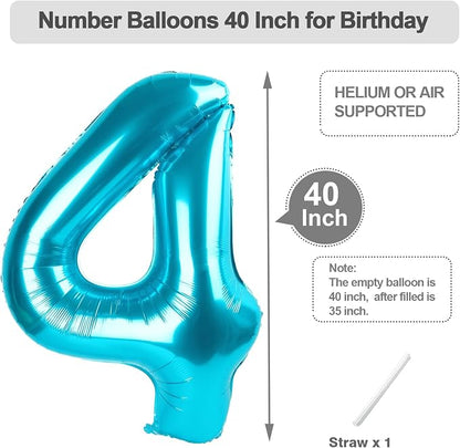 3 Balloon Number 40 Inch Light Blue - Image 5