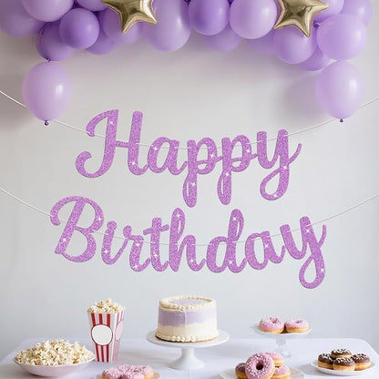 Glitter Happy Birthday Banner Sign Birthday Garland Wall Door Banners Flag - Image 4