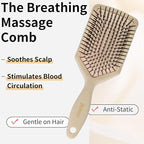 Paddle Hair Brush for Women-Detangling Cushion Brush with Soft Ball-Tip Bristles,Anti-Static Wide Brush for Wet Dry Hair,Smooth Comfortable Scalp Care