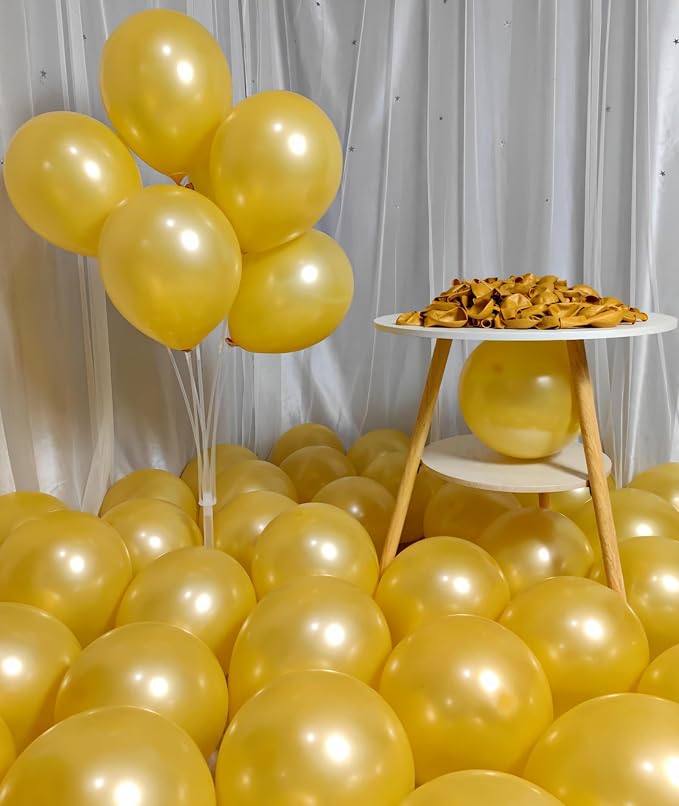 300 Pack Gold Balloons 12 Inch Pearlescent Golden Latex Party Balloon Bulk - Image 5