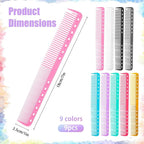 Jeffdad 9 PCS Carbon Hair Cutting Combs, Professional Carbon Fine Cutting Comb Heat Resistant Carbon Fiber Salon Hairdressing Comb Multi-Function Medium and Fine for Man Woman