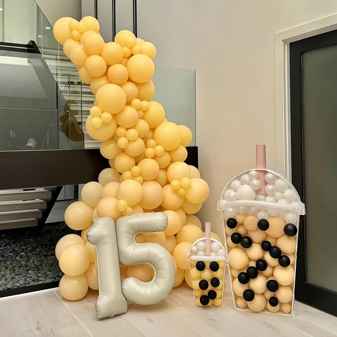 40 Inch Balloon Number 9 Beige, Large Cream Foil Number Balloons Set 0-9 - Image 7