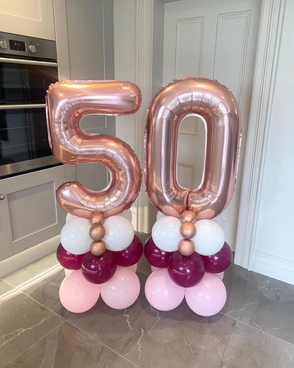 40 Inch Rose Gold 50 Number Balloons Giant Jumbo Huge 50 Foil Mylar Helium - Image 6
