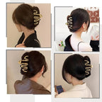 Wave Metal Hair Claw Clips, 1Pcs Hair Claw Clips for Thin Thick Hairs Elegant Hair Accessories Non-Slip Alloy Gold Wavy Design Hair Claw Clip Strong Hold Grip Hair Jaw Clip for Women Girls