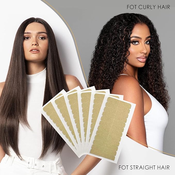 Lacer Hair Extension Tape Tabs 72 Pieces Double Sided Replacement Tape for Hair Extensions, 1.6 x 0.31 Inch (4 * 0.8cm)