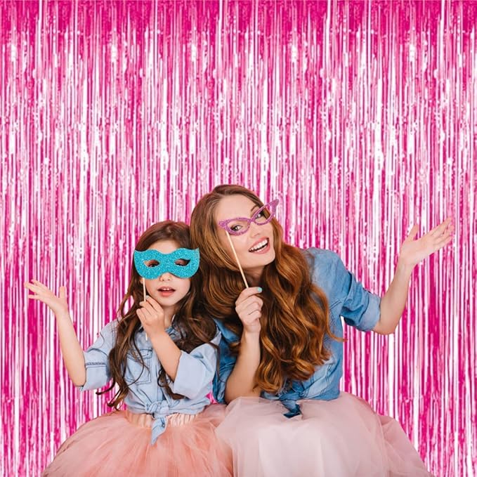 GOER 3.2 ft x 9.85 ft Metallic Tinsel Foil Fringe Curtains Party Photo Backdrop - Image 5