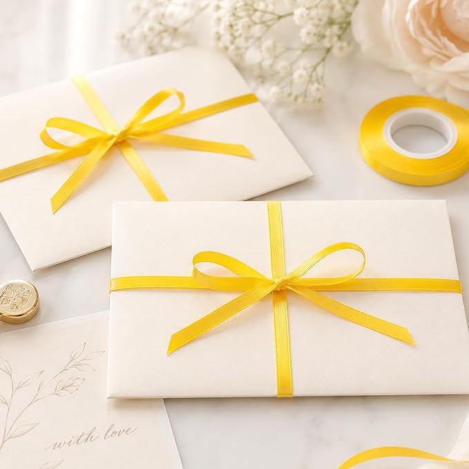 30Yards 3/8In Yellow Thin Ribbon - Image 8