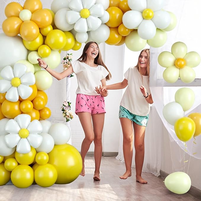 Yellow Balloon Arch Kit, Daisy Balloon Garland - Image 5