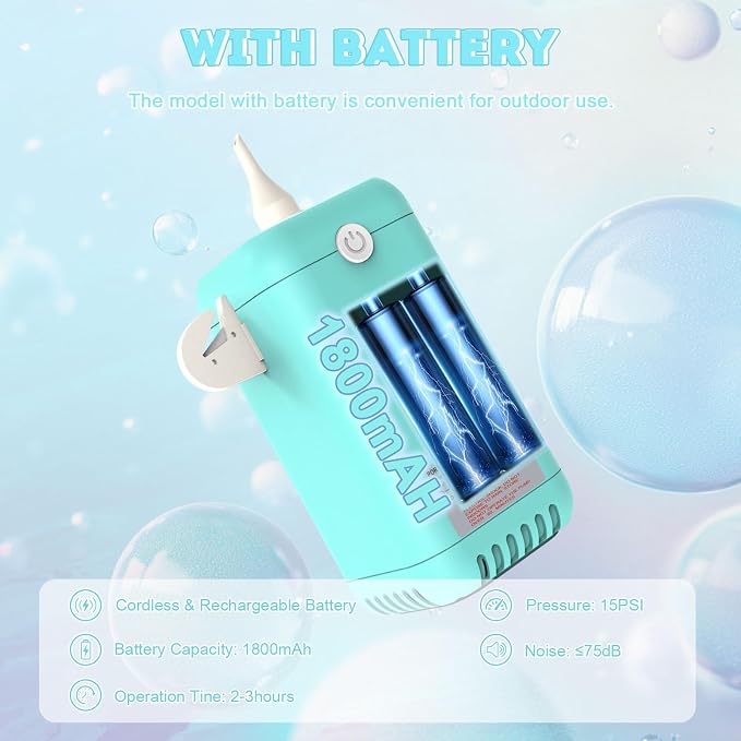 AXHJ Balloon Pump Electric Air Pumps, 2-in-1 Electric Air Balloon Pump，Balloon - Image 2