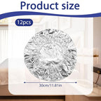 12 Pcs Aluminum Foil Deep Conditioning Hair Cap, Reusable Processing Heat Caps for Hair Elastic Silver Shower Caps for Home And Salon Use