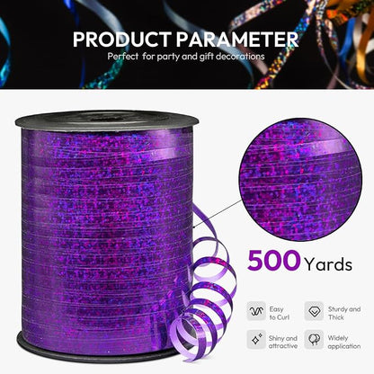 500 Yards Shiny Metallic Purple Curling Ribbon - Image 2
