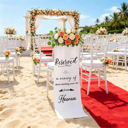 Reserved in Memory of Those Watching Over Us from Heaven Wedding Chair Sign - Image 5