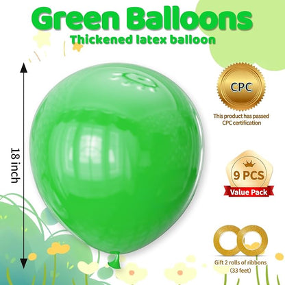 32 Pack 18 Inch Green Latex Balloons - Image 2