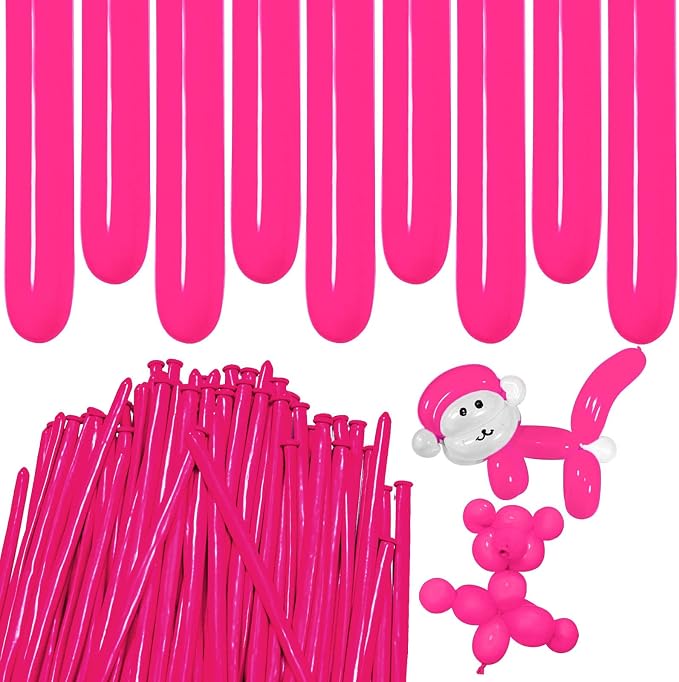 Hot Pink Long Balloons Premium 260 Twisting Balloons Animals Magic by ZBYDNG
