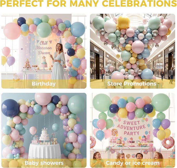 LovesTown 15PCS Pastel Balloons 18inch, Colored Latex Balloons Garland Arch - Image 5