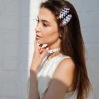 No Crease Creaseless No Bend Hair Clips For Styling Non Slip Flat Clips For Makeup Hair Accessories For Women,Checkerboard Multiple Colors,12 PCS