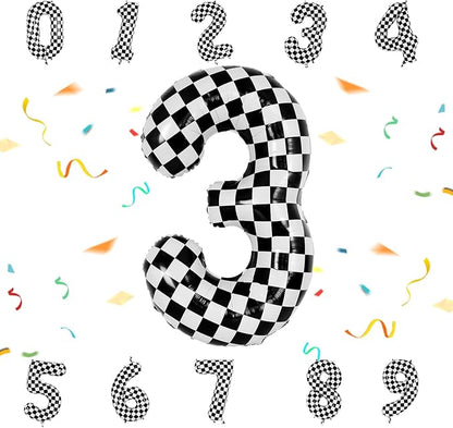 40 Inch Checkered Number Balloon by Unknown