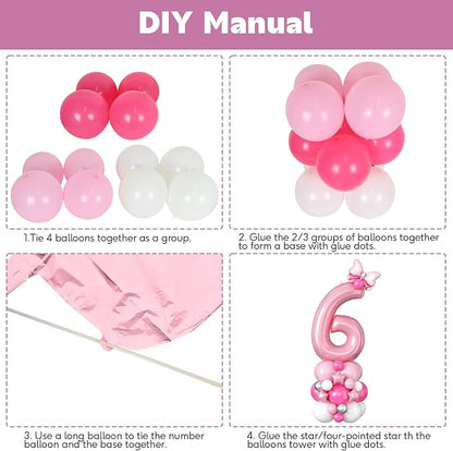 40 Inch Pink Number 6 Balloon for 6th Birthday Decorations Pastel Baby Pink - Image 6