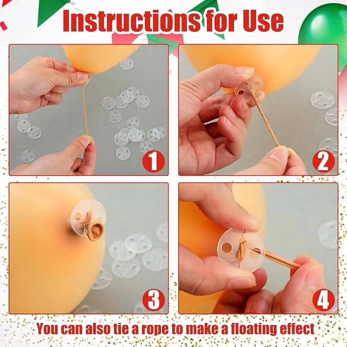 200 Pcs White Clear Balloon Clips - Image 4