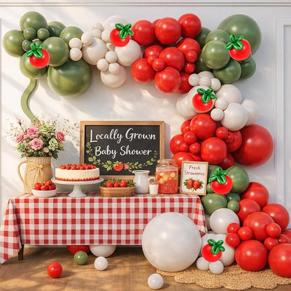 Green Red Tomato Balloon Arch Garland Kit by Beaumode