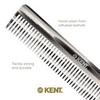 Kent 92T Black Graphite Wide Tooth Women’s Detangler Comb for Curly, Wavy, and Thick Hair – Ideal for Use on Wet Hair – Gentle, Shower Comb for – Anti-Static, Smooth - Styling Tool by Kent