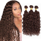 Chocolate Brown Bundles Human Hair Color 4 Kinky Curly Bundle Brazilian Virgin Remy Hair 3 Bundles 18 20 22 Inch Niegmeag Double Weft Dark Brown Curly Bundle Hair Weave 300g