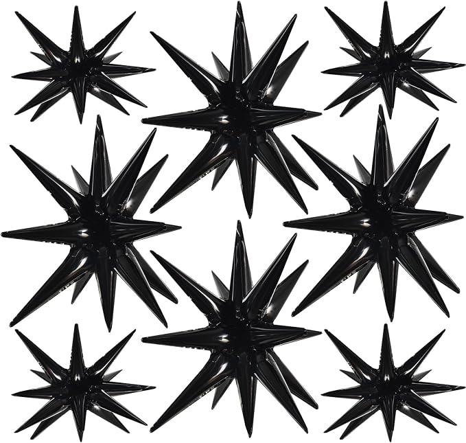 TONIFUL 8 Pcs Explosion Star Balloons Black Foil Balloon Party Decorations | 2 by TONIFUL