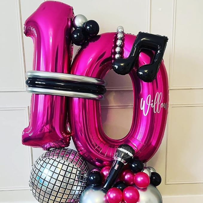 Hot Pink 10 Balloon Numbers, 40 Inch 10th Birthday Balloon Foil Mylar Number 10 - Image 4
