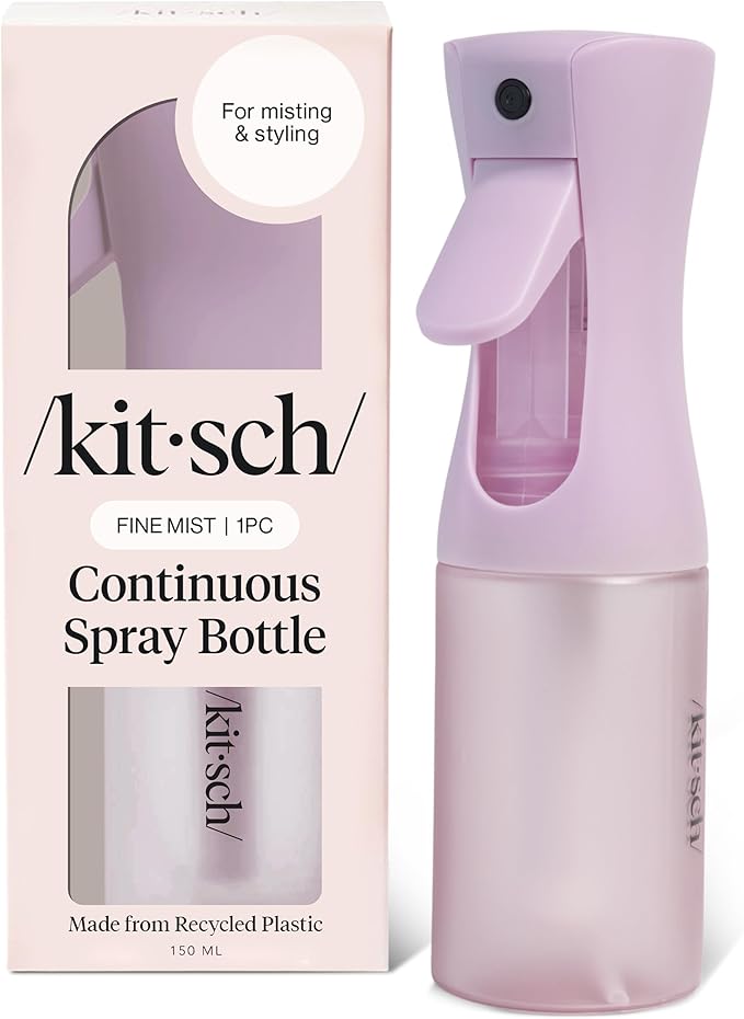 Kitsch Spray Bottle for Hair - Continuous Water Mister with Ultra Fine Mist for Hairstyling, Barbers, Salons, Cleaning, Plants, Versatile Spray Bottles - Made from Recycled Plastic - Sheer Violet, 5oz