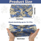 Yeshan Boho Bandeau headbands for Women Wide Bandana Knot Hair Scarf Floral Printed African Hair Bands Elastic Turban Thick Head Wraps Stretch Cotton Head Bands,Pack of 6