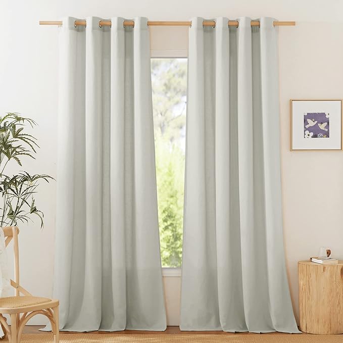 NICETOWN Rustic Linen 102 inch Long Curtains by NICETOWN