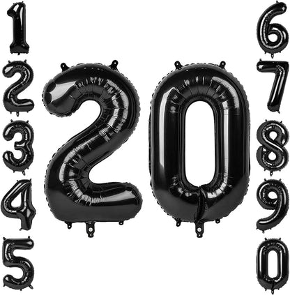 Black Number 20 Balloon 40 Inch, Foil Numeral by Unknown