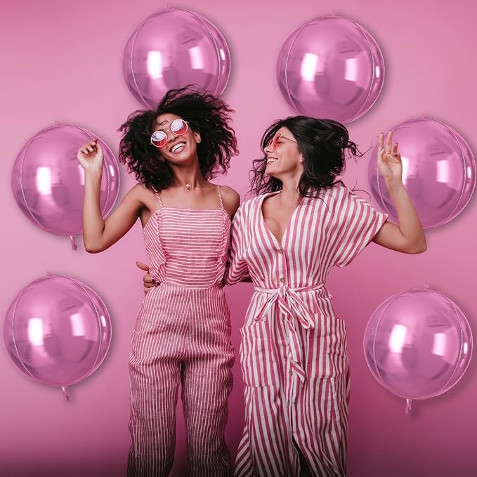 Pink Round Foil Balloons 9 pcs - Image 6