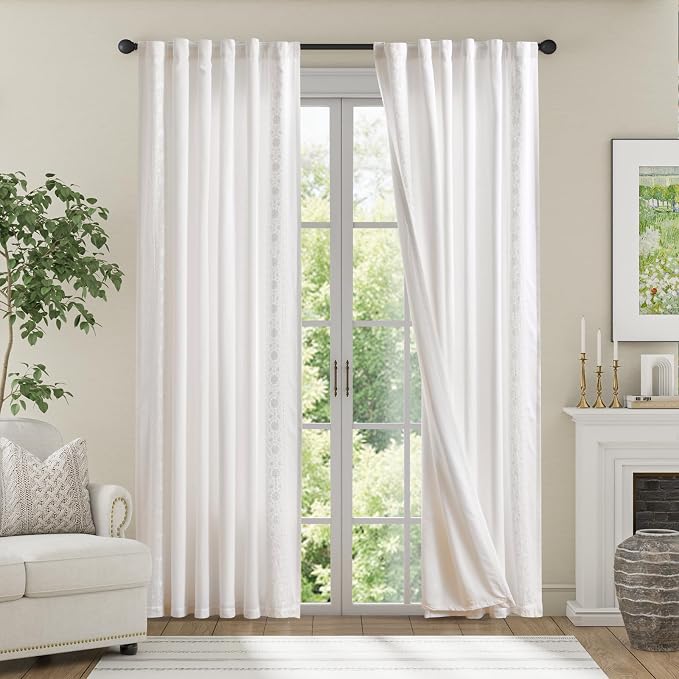 jinchan Floral Linen Curtains - Image 3