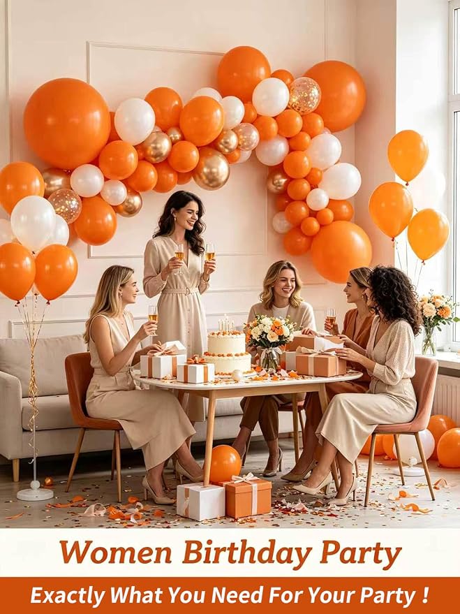 Orange Balloons 125 Pcs Different Sizes 18 12 10 5 Inch Orange Latex Balloon - Image 2