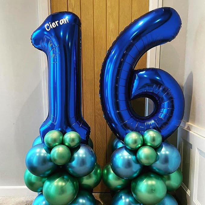 Navy Blue 16 Balloon Numbers, 40 Inch Dark Blue 16 or 61 Birthday Balloons - Image 5